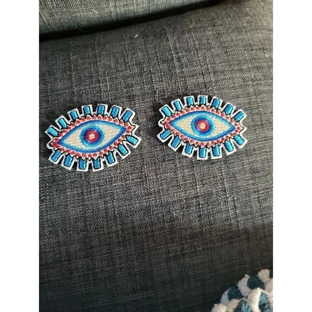 Embroidered Eyeball Lot Of 2 Applique 2